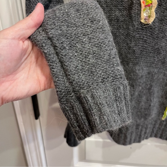 FREE PEOPLE Gray Orange Fair Isle Nordic Wool Blend
Sweater Size Large - Picture 8 of 13